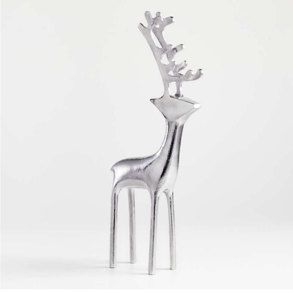Crate& Barrel silver holiday reindeer deer decoration 21”‼️DON’T BUNDLE‼️